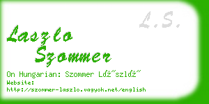 laszlo szommer business card